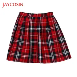 JAYCOSIN школьная обувь для девочек Шотландии оплаченные чеки форма плиссированная юбка хлопковая рубашка лоскутное прямые мини юбки Империя