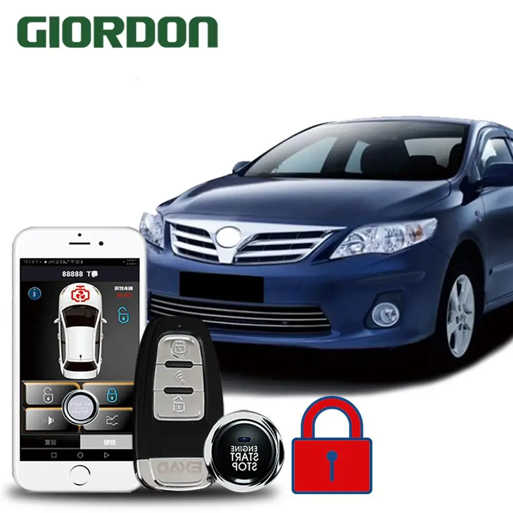  GIORDON Corolla 2011 car accessories Keyless Entry Comfort System PKE Phone APP Remote Start Car En