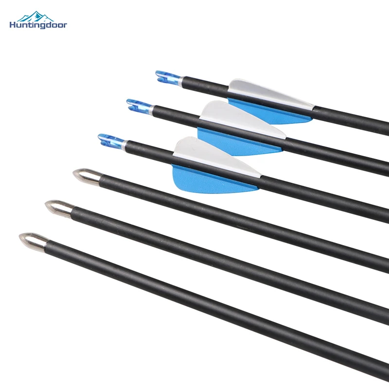 Hot Sale 12pcs 31'' 6mm Hunting Arrows Archery Spine 800 Carbon Arrows