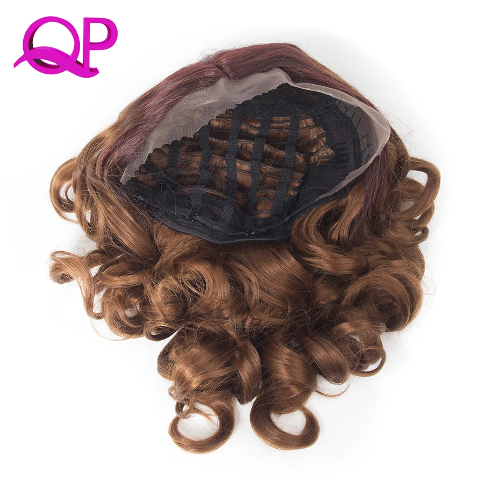 Qphair короткие парики Боба для женщин Lose Wave синтетический парик фронта шнурка L Shapped с натуральной линией волос для вечерние/косплей парик