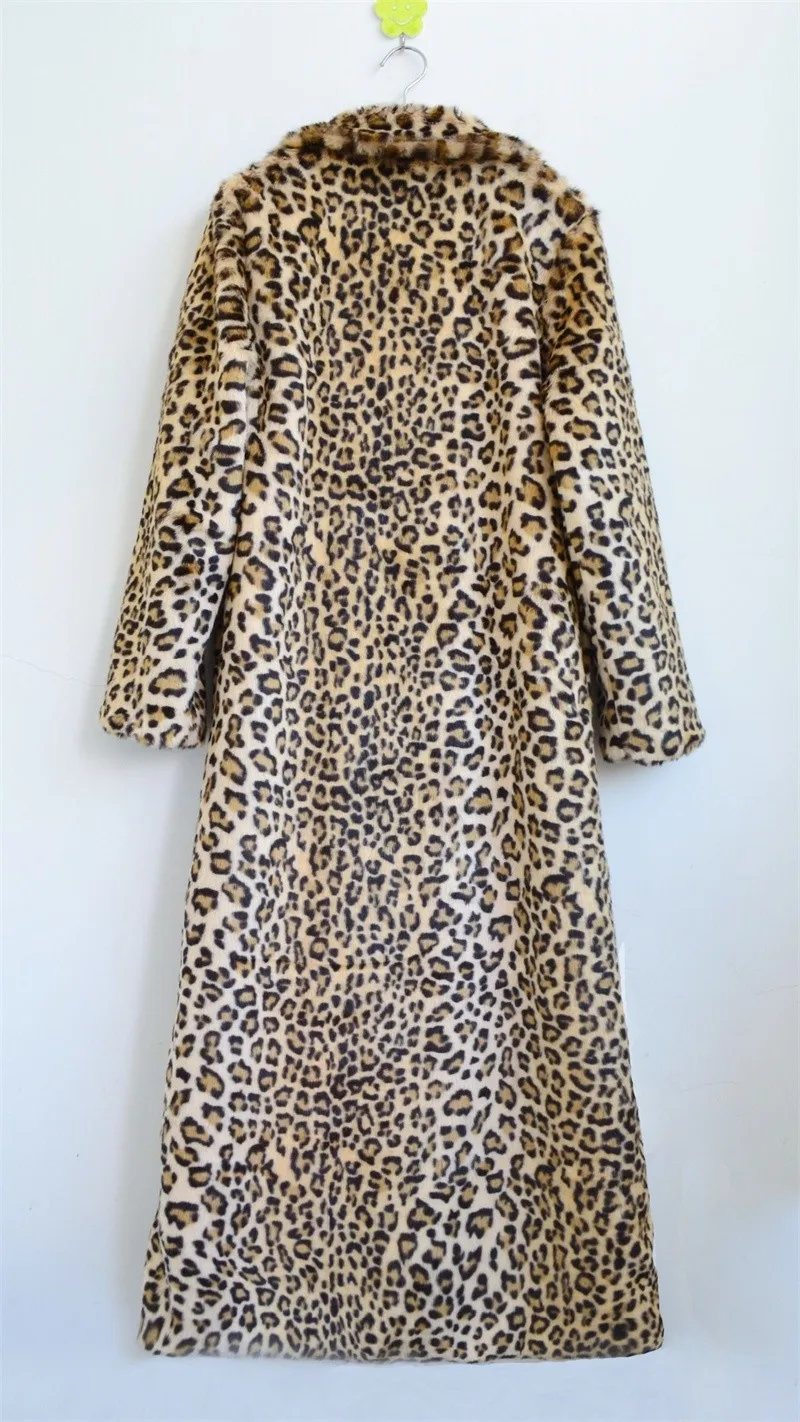 Новые женские зимние меховые пальто длинные дамские европейские американские сексуальные леопардовые пальто с кроликом осенние модные Куртки из искусственной норки