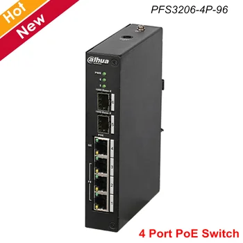 

Original Dahua PFS3206-4P-96 4 Port PoE Switch Unmanaged MAC address list capacity is 8K for IP CCTV Systems without logo
