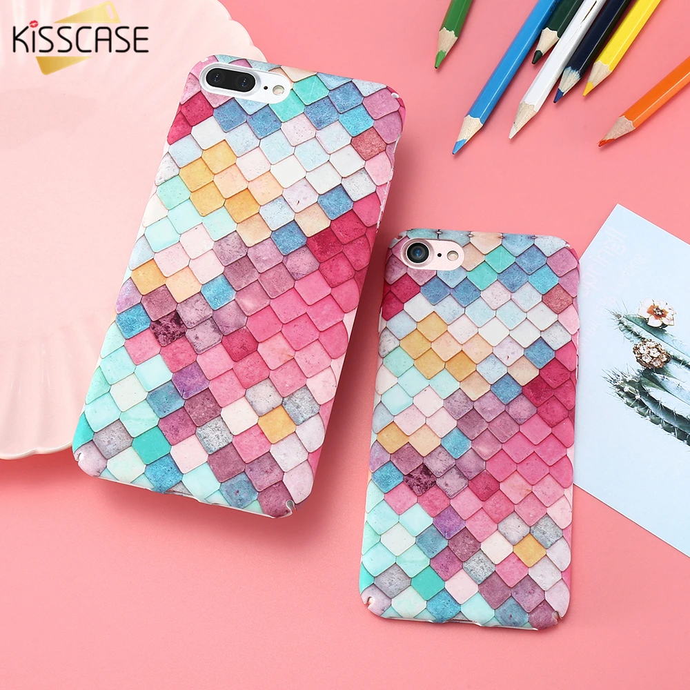 

KISSCASE For iPhone 6 6s 7 Plus Case Scales Squama Hard PC Phone Case For iPhone X XS Max Xr Capa Mobile Phone Accessories Funda