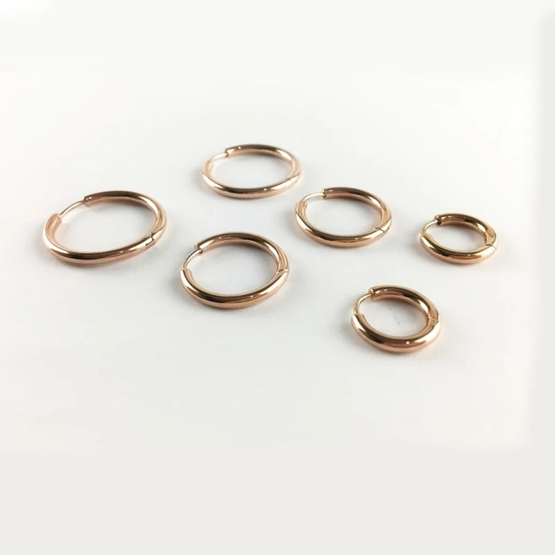 

Punk Gold Stainless Steel Hoop Earrings Huggie Simple Style Circle Hoop Earring K Pop Fashion Earrings for Women Man Jewelry