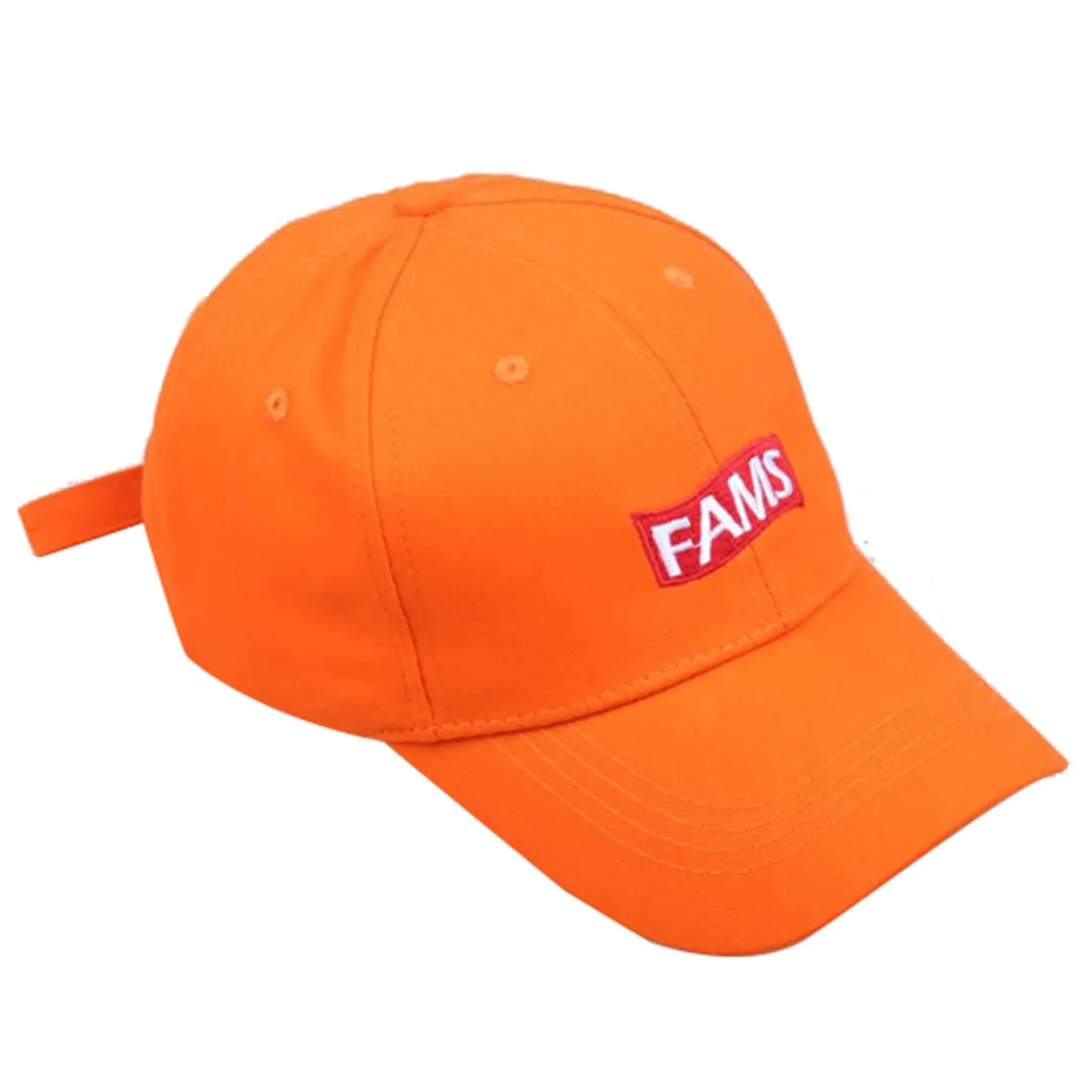 Orange FAMS Letter Outdoors Visor Baseball Caps Women Men Unisex Summer Baseball hat Adjustable Hat mens baseball caps#W