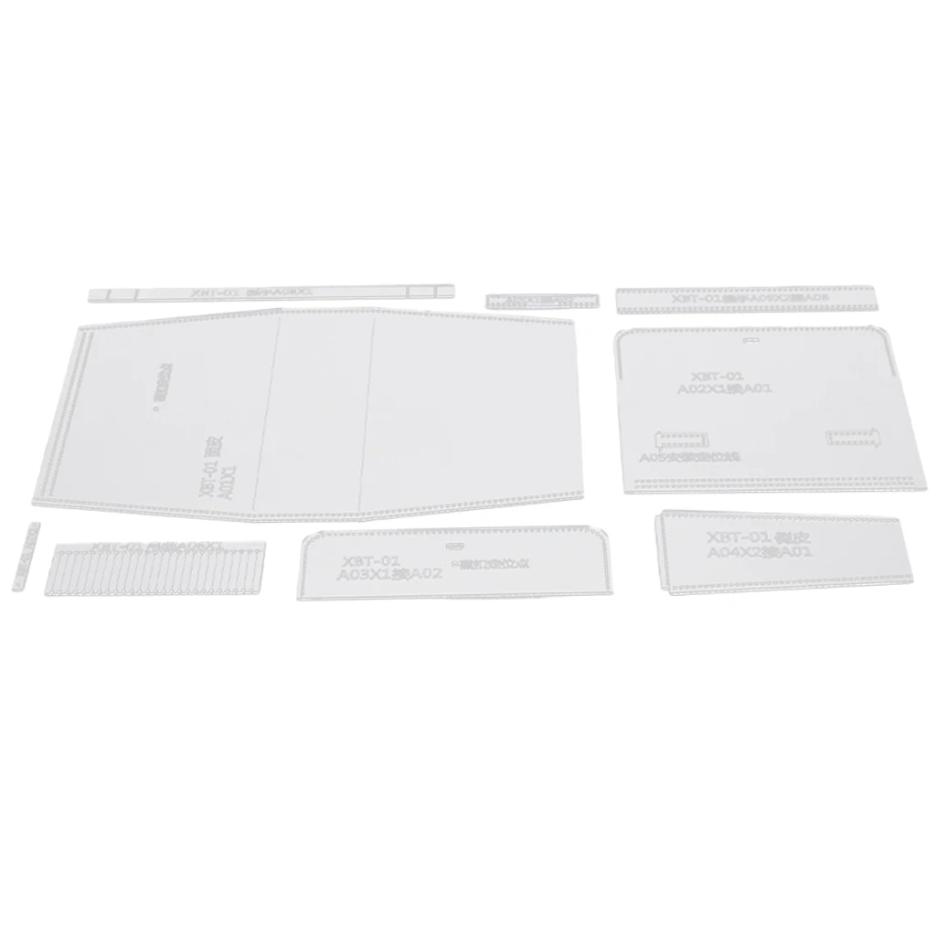 9pcs/set Handmade Acrylic Handbag Pattern Mould Stencil Template Set Leather Handcrafts