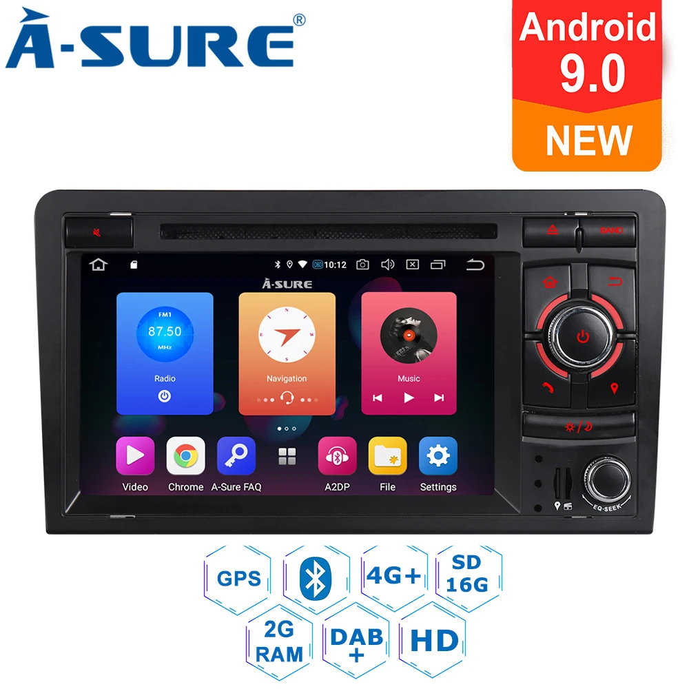 A-Sure Новое поступление 7 дюймов 2 Din Android 9 0 Автомобильная Радио DVD gps система