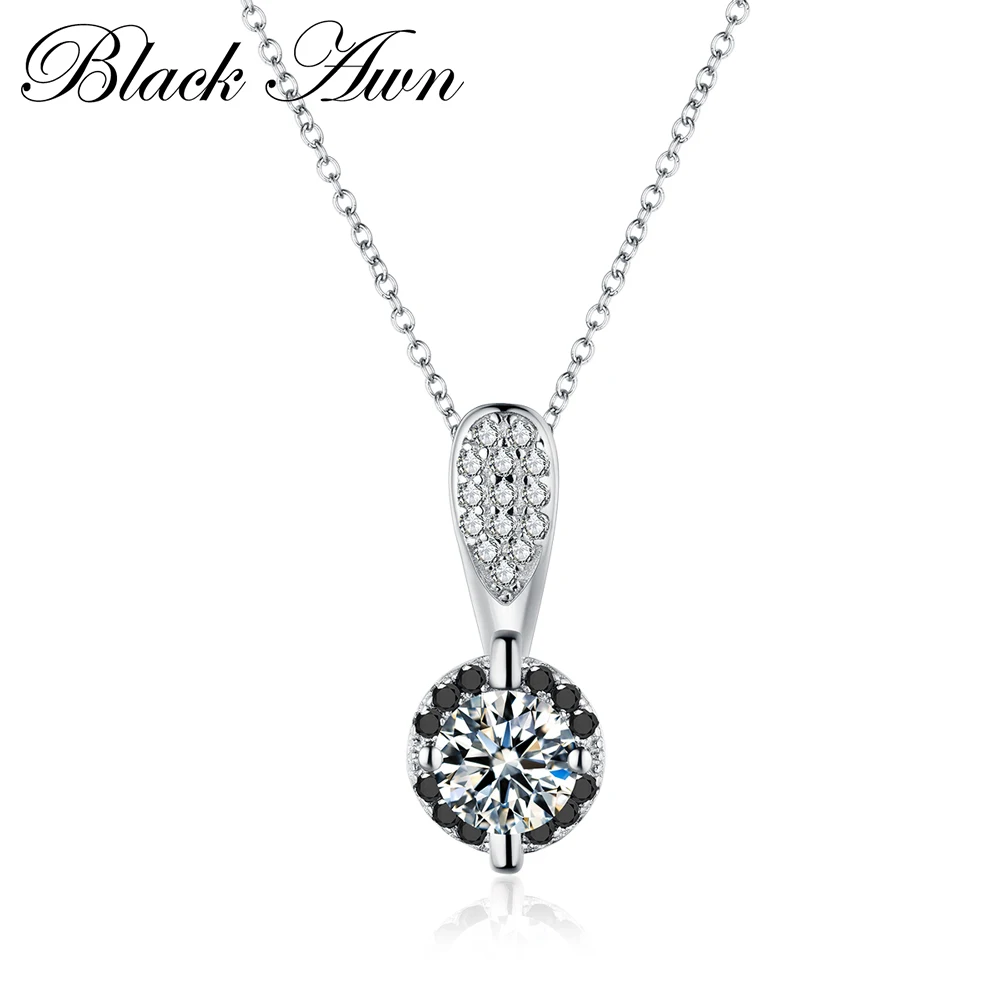 Classic Genuine 100 925 Sterling Silver Slide Necklace Women Jewelry