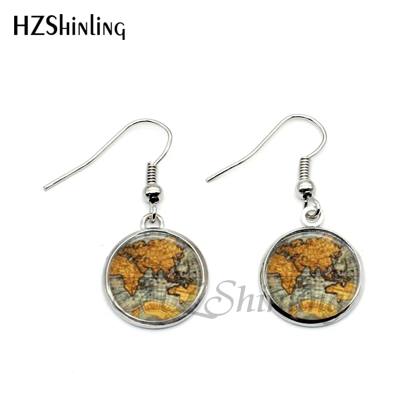 Женская винтажная стеклянная планета|globe earrings|art earringsglass globe earrings |