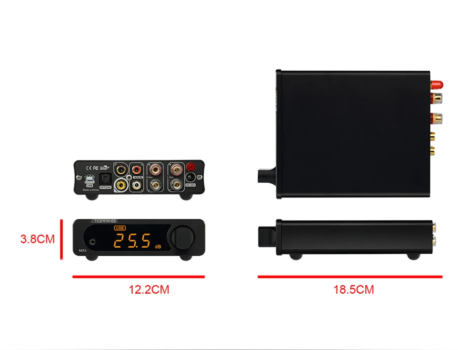 TOPPING MX3 Bluetooth цифровой усилитель USB коаксиальный волоконный декодер встроенный DAC Amp автоматический переключатель NFC 257 мВт* 2 24bit192KHz