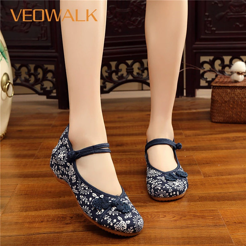 Barcelona Apparatet hinanden Veowalk Vintage Women Floral Cotton Ballet Flats Minimalist Vegan Ballerina  Shoes for Ladies Soft Comfort Woman Baleriny Shoes|Women's Flats| -  AliExpress