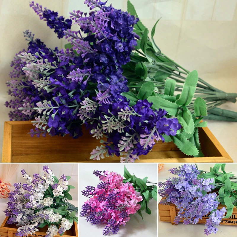 1pc Provence Lavender Bouquet Artificial Flower Mayitr Silk Blossom for Wedding Living Room Decoration