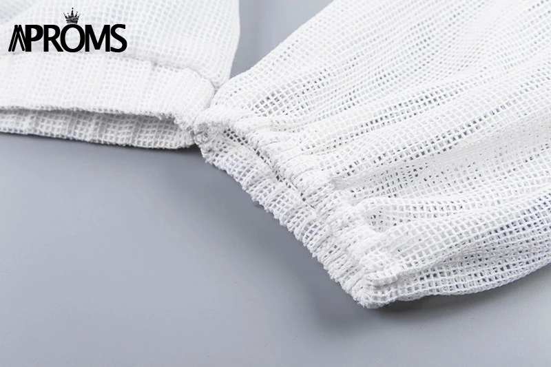 Aproms белые сетчатые топы с открытыми плечами винтажные открытые женские майки с рукавом-фонариком повседневные летние топы