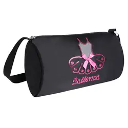Плечо балетки сумки с застежкой-молнией розовый милые дети балетки спортивные танцы рюкзаки рюкзак вышитые Сумки для зала для детей