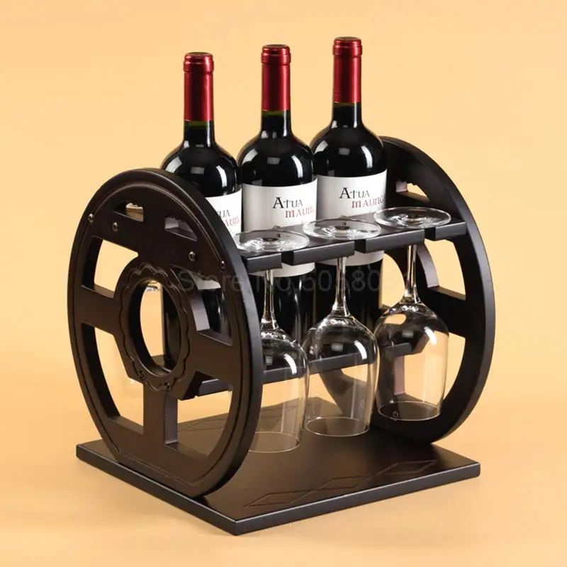 

Wine rack decoration goblet upside down rack home high-grade solid wood living room simple European creative shelf