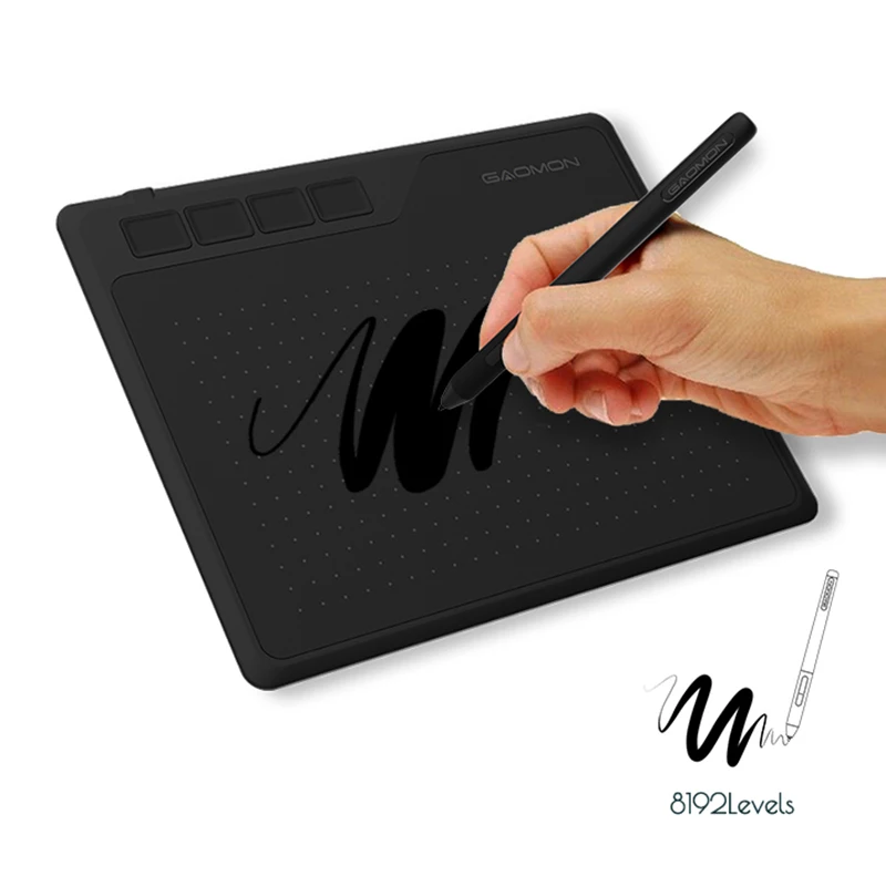 Gaomon S620 6.5X4 Inci 8192 Tingkat Baterai Gratis Pen Dukungan Android Windows Mac Digital Tablet Grafis untuk gambar 