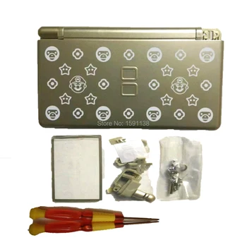 

Gold Color Limited Edition Design for NintendoDS Lite Housing Shell Cover Case Replacement for N-DSL Housing Case Mar Bros Logo