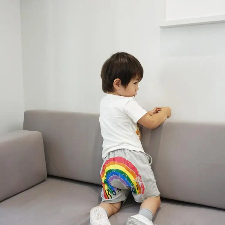 EnkeliBB/летние модные штаны для маленьких мальчиков, повседневные штаны в Корейском стиле свободные Популярные штаны с высокой талией детские штаны KIKIKIDS