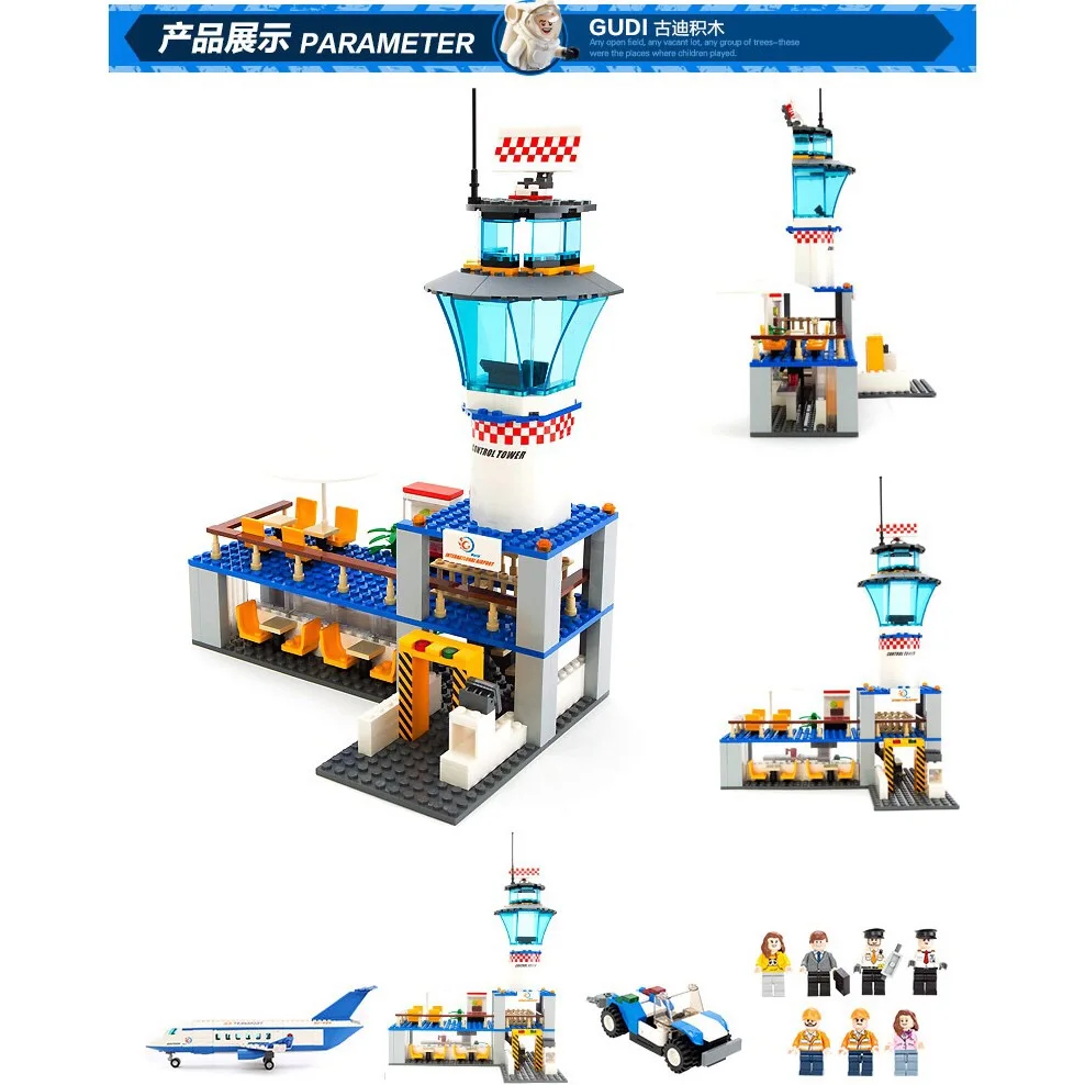 GUDI City International Airport Aviation Aircraft Building Blocks Educational Toys Compatible with Legoings Building Blocks GUDI City International Airport Aviation Aircraft Building Blocks Educational Toys Compatible with Legoings Building Blocks