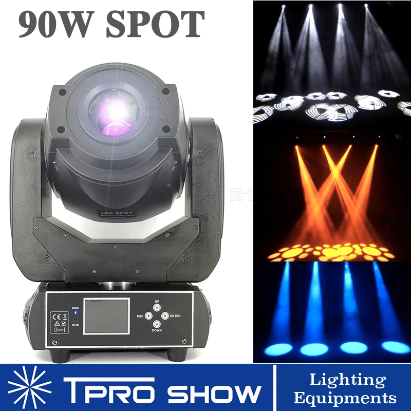 

Advanced LED Moving Head 90W Spot Stage Light Big Lyre Gobo Prism Rotating Effect for DJ Disco Club Theater Mini Version Option