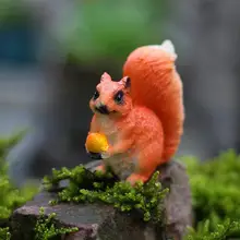 Żywica miniaturowe wiewiórka zwierząt rzeźby ogrodowe rzeźby ogrodowe dekoracji na zewnątrz tanie i dobre opinie ZHENWEN squirrel