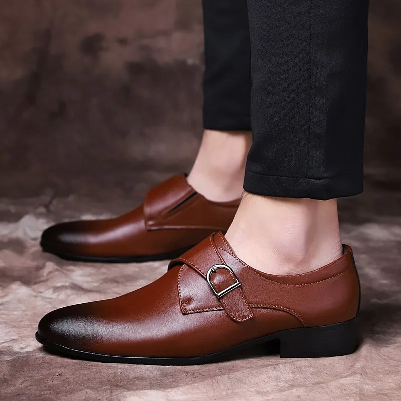 Большие размеры 38-48, Мужские модельные туфли, новинка года, модные повседневные Нежные мужские кожаные туфли без шнуровки, деловые мужские туфли