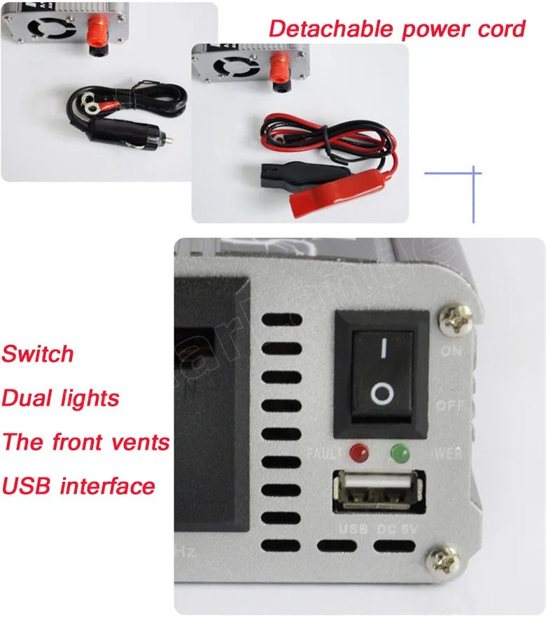 DC 12 v к AC 220 v USB зарядное устройство модифицированный синусоидальный автомобильный трансформатор напряжения Горячая 300 W автомобильный преобразователь мощности