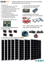 Boguang Solarparts 1x 600W Solar Home off-grid tie systems sea shipment 8pcs 100W mono solar modules bracket DIY kits panel bat