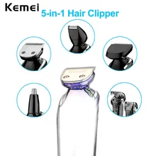Kemei 5 in 1 Rechargeable Cordless Hair Clipper Precision Trimmer Beard Trimmer Nose Hair Trimmer Foil Beard Trimmer RCS58-5254
