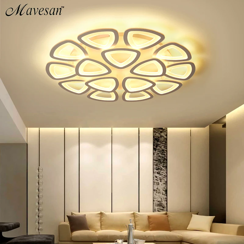 

White Acrylic Modern LED Chandelier For Living Room Bedroom LED Lustres Large Ceiling Chandelier Lighting Fixtures AC85-260V