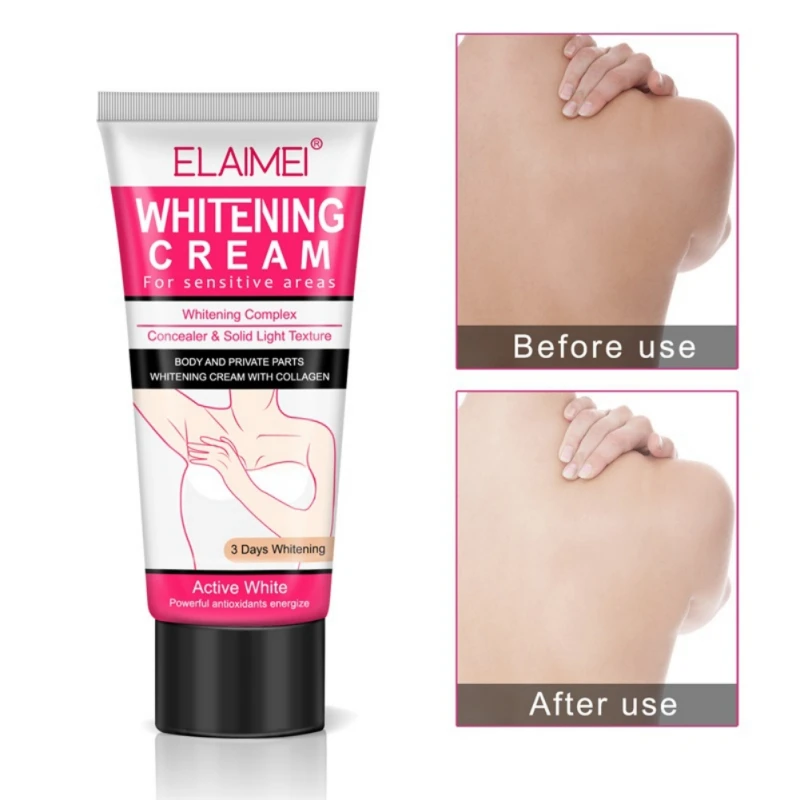 

1pc 60ml Body Cream Armpit Whitening Cream Between Legs Knees Private Parts Whitening Formula Armpit Whitener Intimate Maquiagem