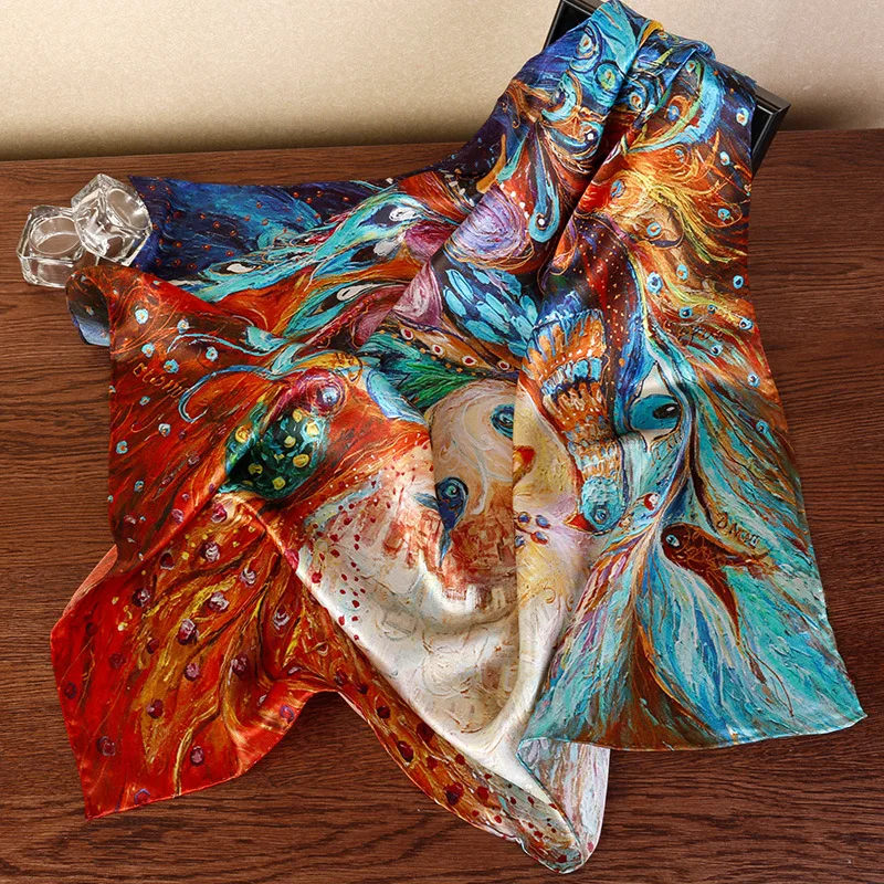 Атласный шелковый шарф шейный платок Мягкий Гладкий Высокое качество 2" x 26" ручная свернутая кромка