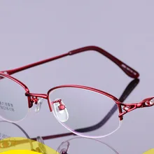 Модные лаконичные Алмазный стиль для женщин рецепт близорукость зрелище очки сплав оптический Рамки очки Рамки Óculos