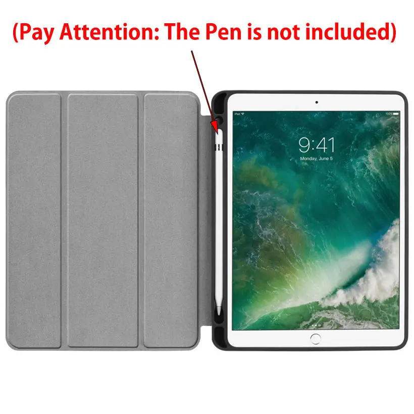 Cheap Case For iPad 9.7 inch 5th 6th Generation 2018 2017 Cover With Pencil Holder For iPad Air 1 2 Silicone Soft Back Shell +Film+Pen