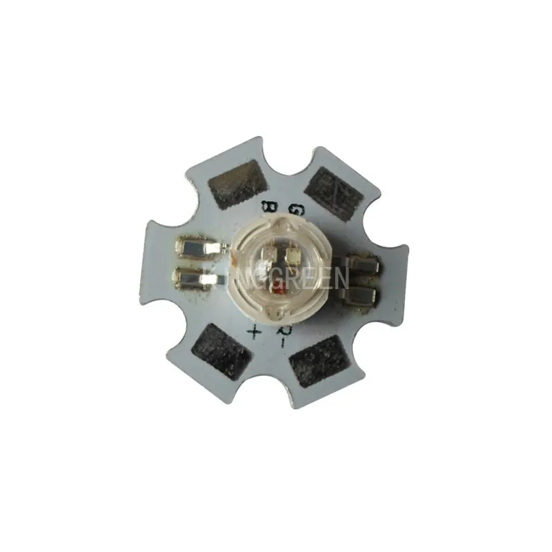 

100X hot sales 3W high power RGB LED lamp beads with heat sink high quality 4pin 3w rgb led diode with star pcb free shipping