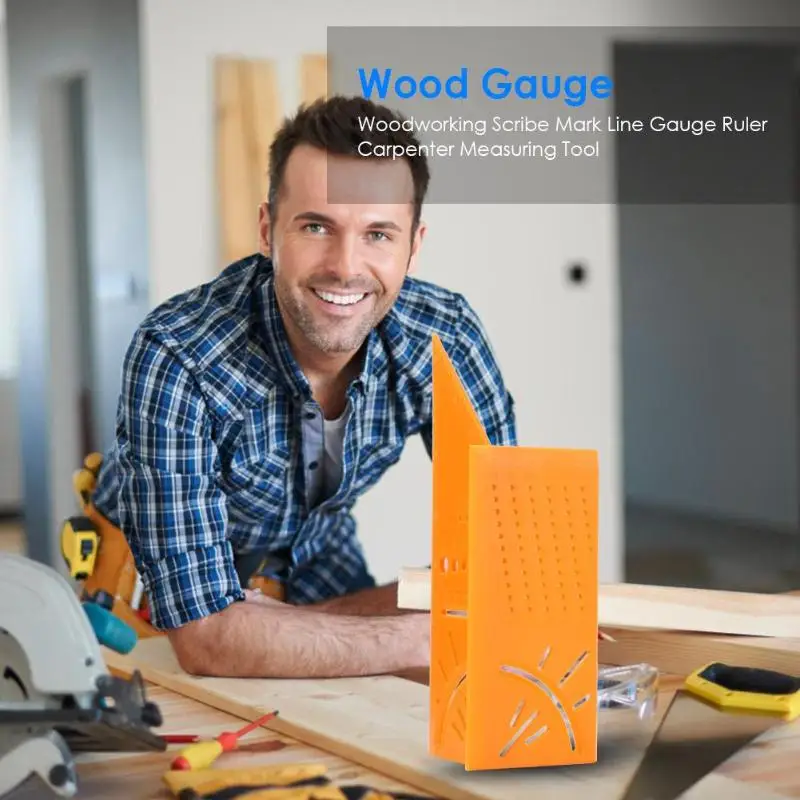 

Multi-use 3D Mitre Woodworking Scriber Mark Line Gauge Caliper Ruler Carpenter Measuring Tool for Woodworking