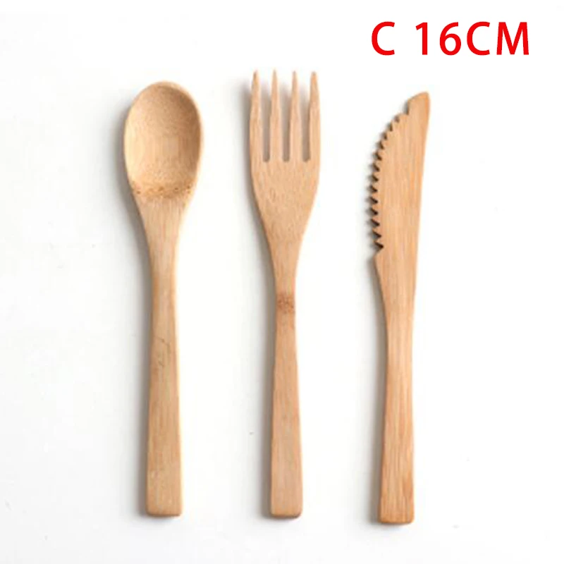Promotion Eco-friendly Japanese Style Wood Bamboo Wooden Cutlery Set Fork Cutter