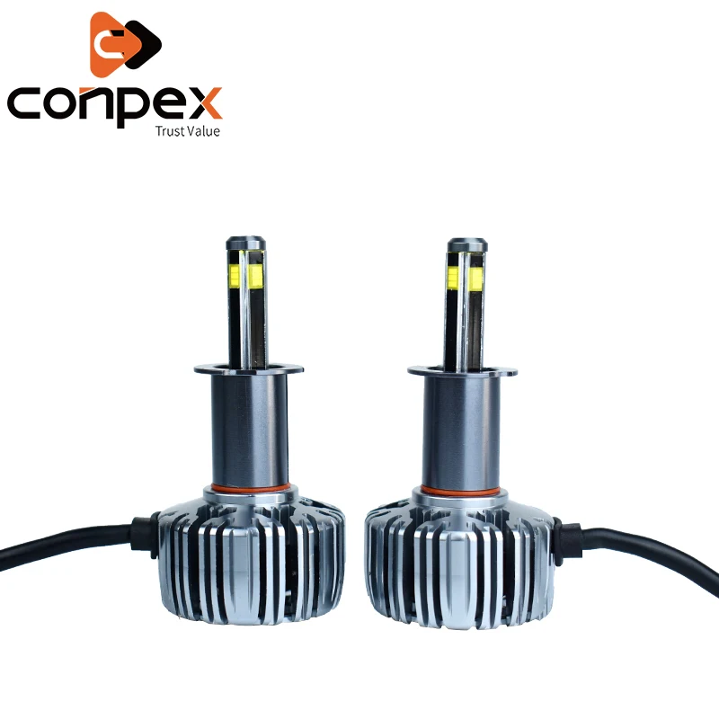 

2pcs Car Headlight Bulbs LED 6500K H4 12V LED intelligent decoding chip four sides led lamp beads signal lamp Lights
