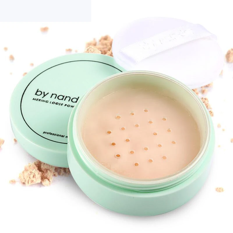 By Brand NandaTranslucent Pressed Powder With Puff Smooth Face Makeup Foundation Waterproof Loose Skin Finish Setting Powder
