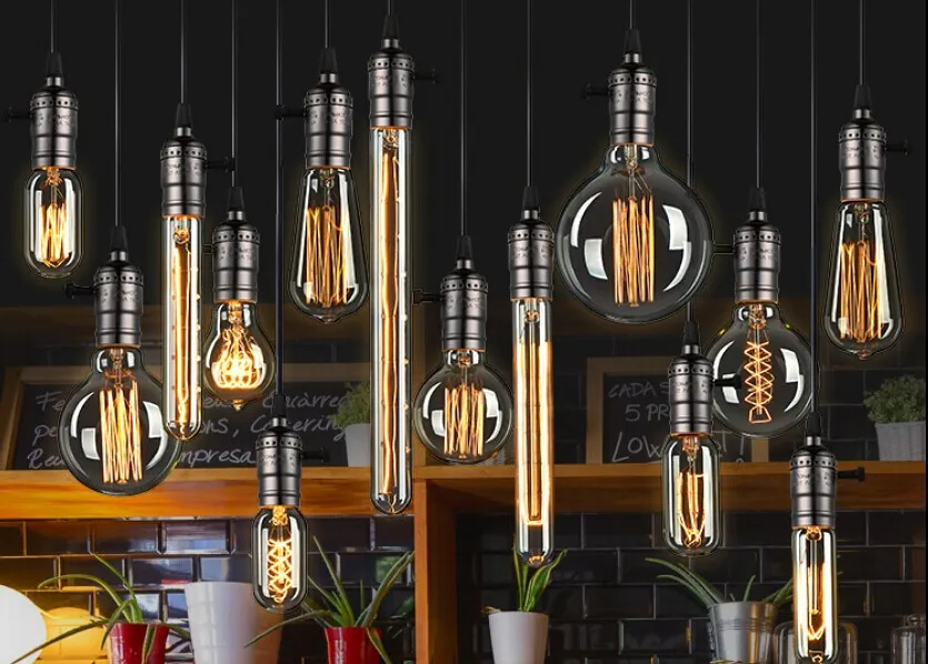 

Retro Incandescent Vintage Light Bulb ST64 T45 DIY Handmade Edison Chandelier Bulb,E27/220V/40W lamp Bulb For Pendant Lamp base