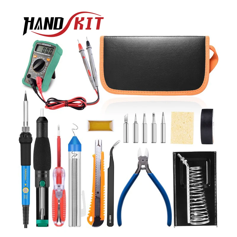 Handskit Mini Digital Multimeter Soldering Iron Desoldering Pump Wire