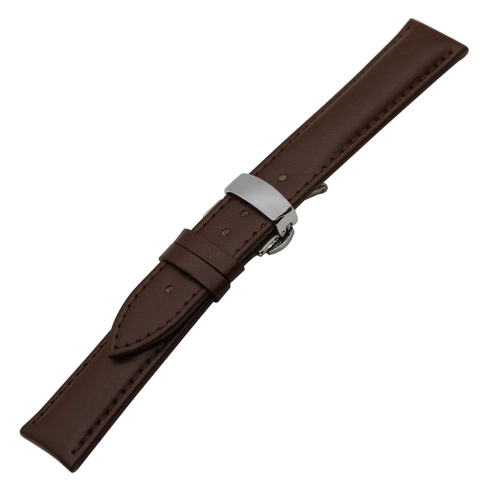 Ремешок мужской из натуральной кожи браслет с застежкой бабочкой для Huawei Watch 2 Pebble