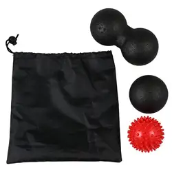 Массажный мяч набор 1 Лакросса мяч + 1 двойной, для Лакросса мяч + 1 шиповый шар для Акупунктура-релиз для тренировки мышц