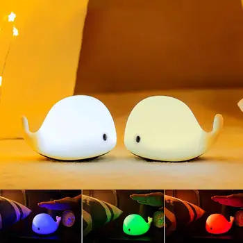 

Lovely Dolphin Silicone Dimmable LED Night Light USB Charge Bedside Lamp Gift