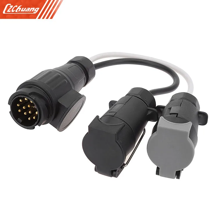 T23500 13 Convert 7 Pin Trailer Wiring Connector Plastic Plug Extension