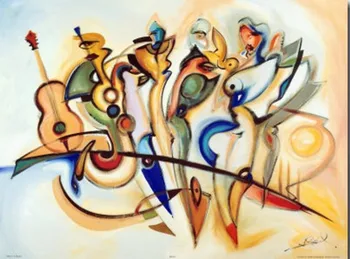 

Modern abstract art woman Take Five by Alfred Gockel oil painting canvas High quality Hand painted Home Decor Gift