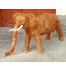 plastic furs brown elephant model artificial elepahnt 130x65cm handicraft prop home garden decoration gift d2390