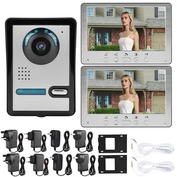 

door bell camera 7inch LCD Door Video Phone Wired Intercom Doorbell Kit Home Entry System 1V2 815FA12