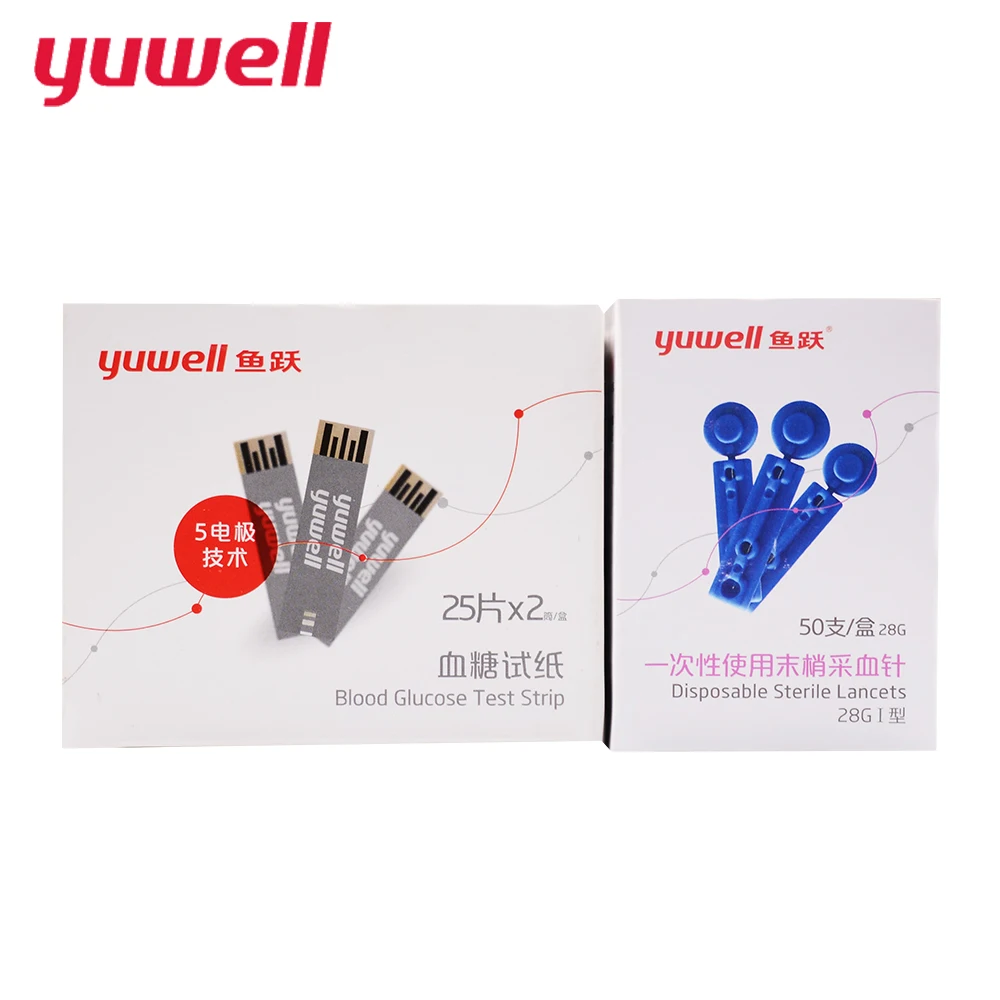 yuwell 580 Blood Glucose Meter Test Strips 100Pcs Blood Sugar...
