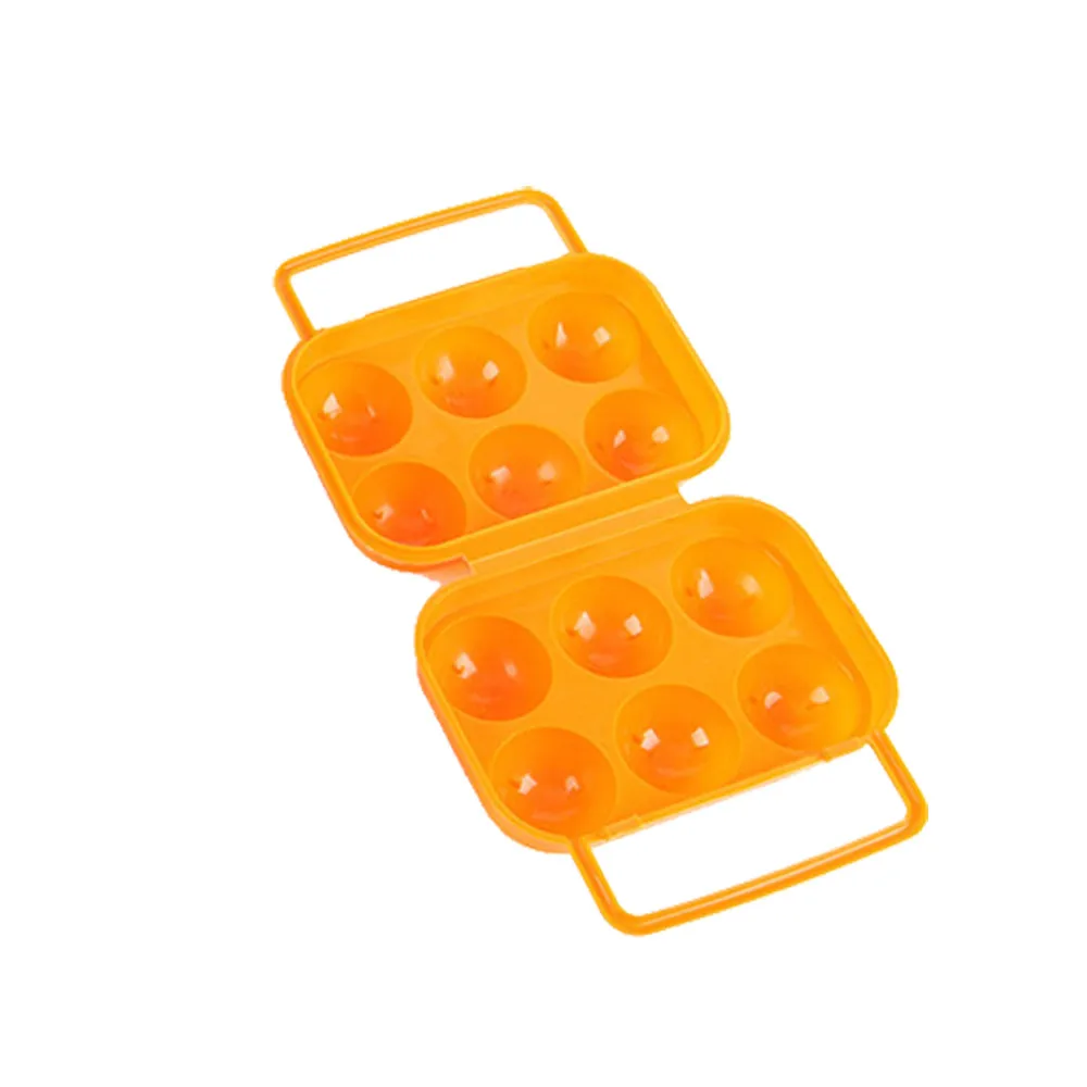 Portable 6 Eggs Plastic Container Holder Plastic Folding Egg Storage Box Handle Case outdoor egg carrier box drop shipping^40